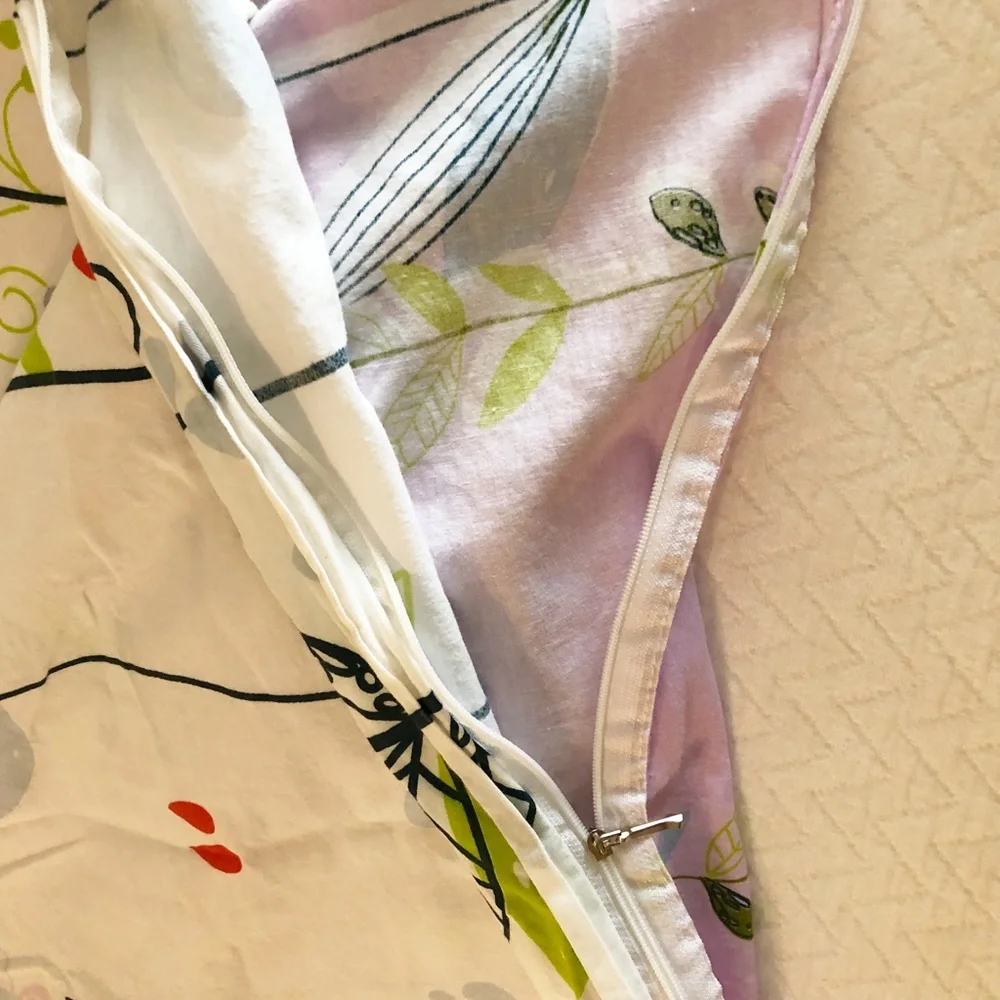 Whimsical Birdcage Flowers Birds w Rain Boots Duvet Cover & 2 Shams Reversible